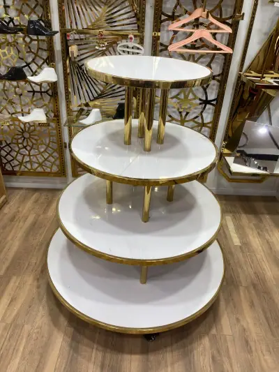 Pyramide doré inox cercle 